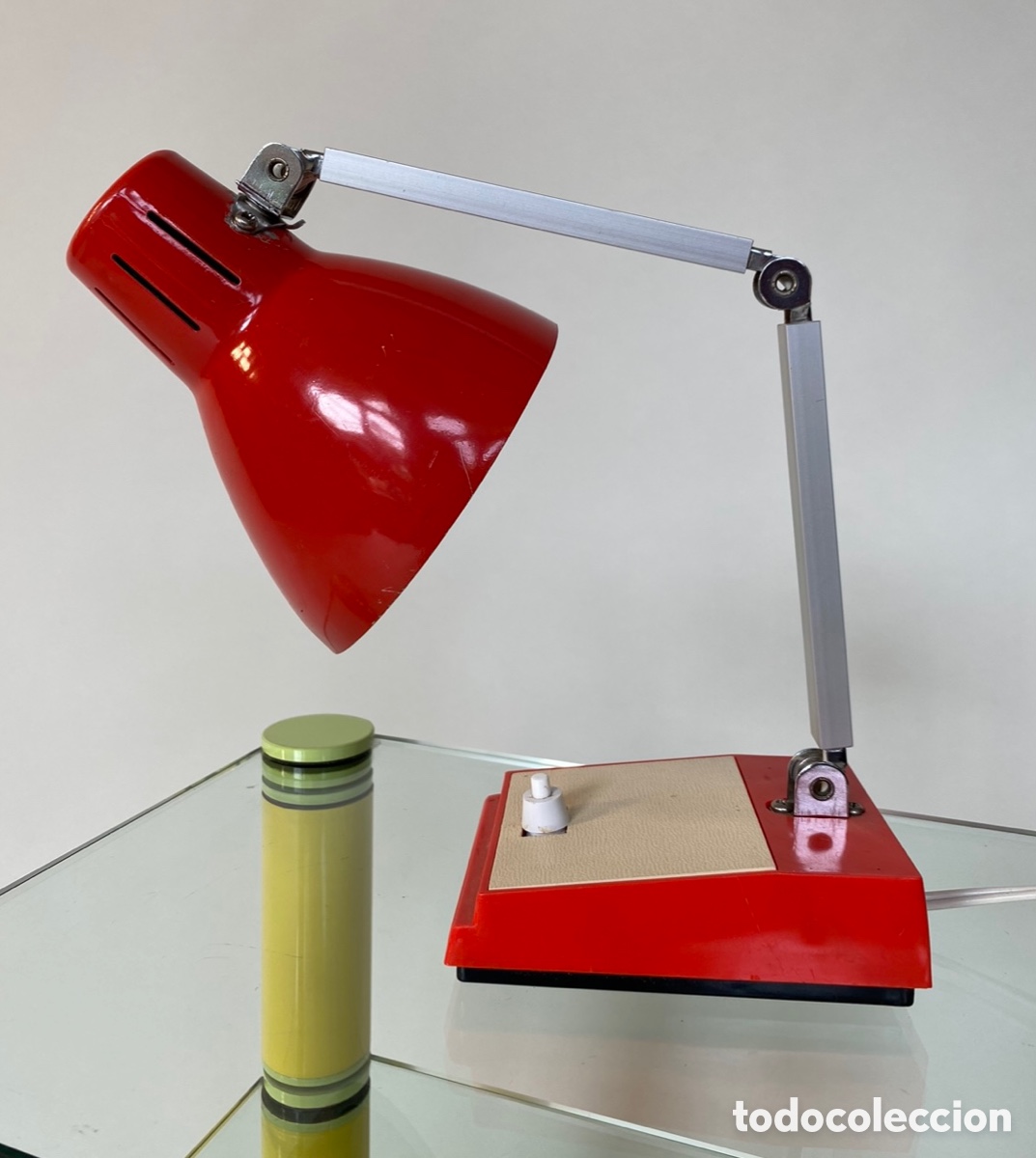 Vintage: Flexo vintage plegable lacado rojo - Foto 1