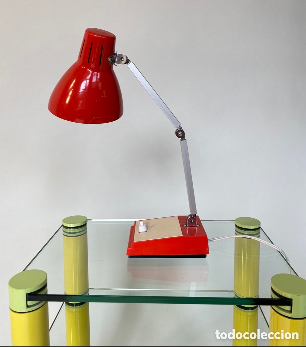 Vintage: Flexo vintage plegable lacado rojo - Foto 2