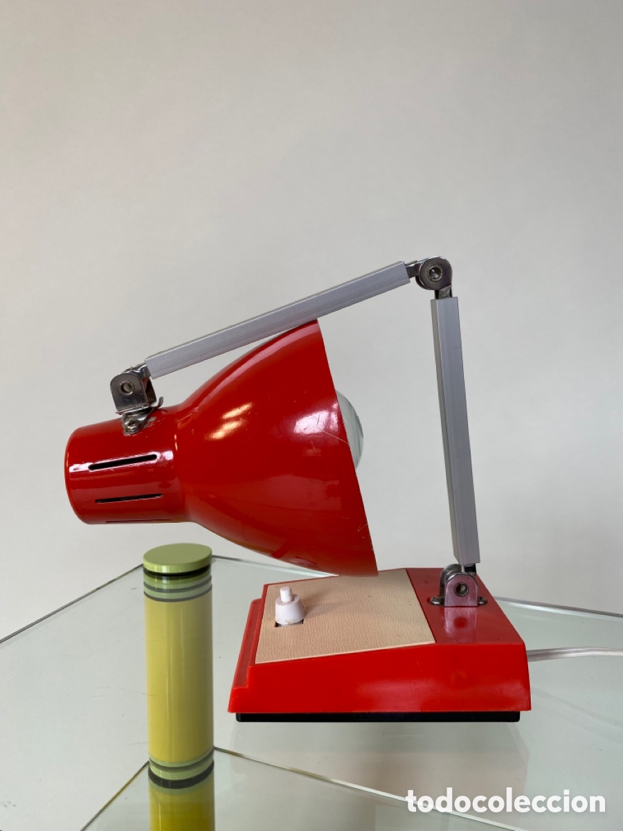 Vintage: Flexo vintage plegable lacado rojo - Foto 3