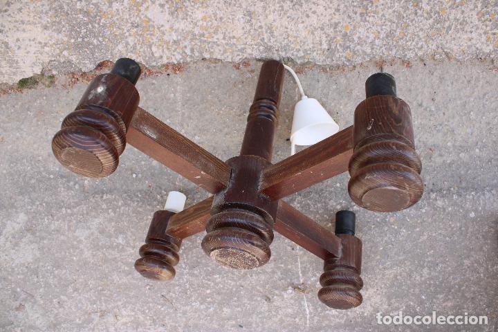 Vintage: lampara de techo de madera - Foto 2