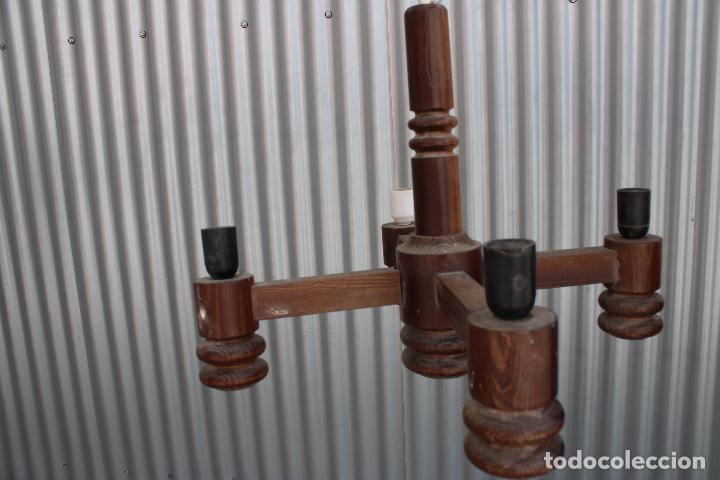 Vintage: lampara de techo de madera - Foto 3