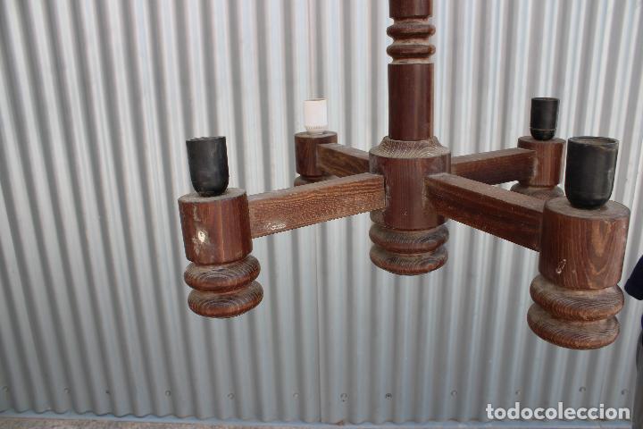Vintage: lampara de techo de madera - Foto 1