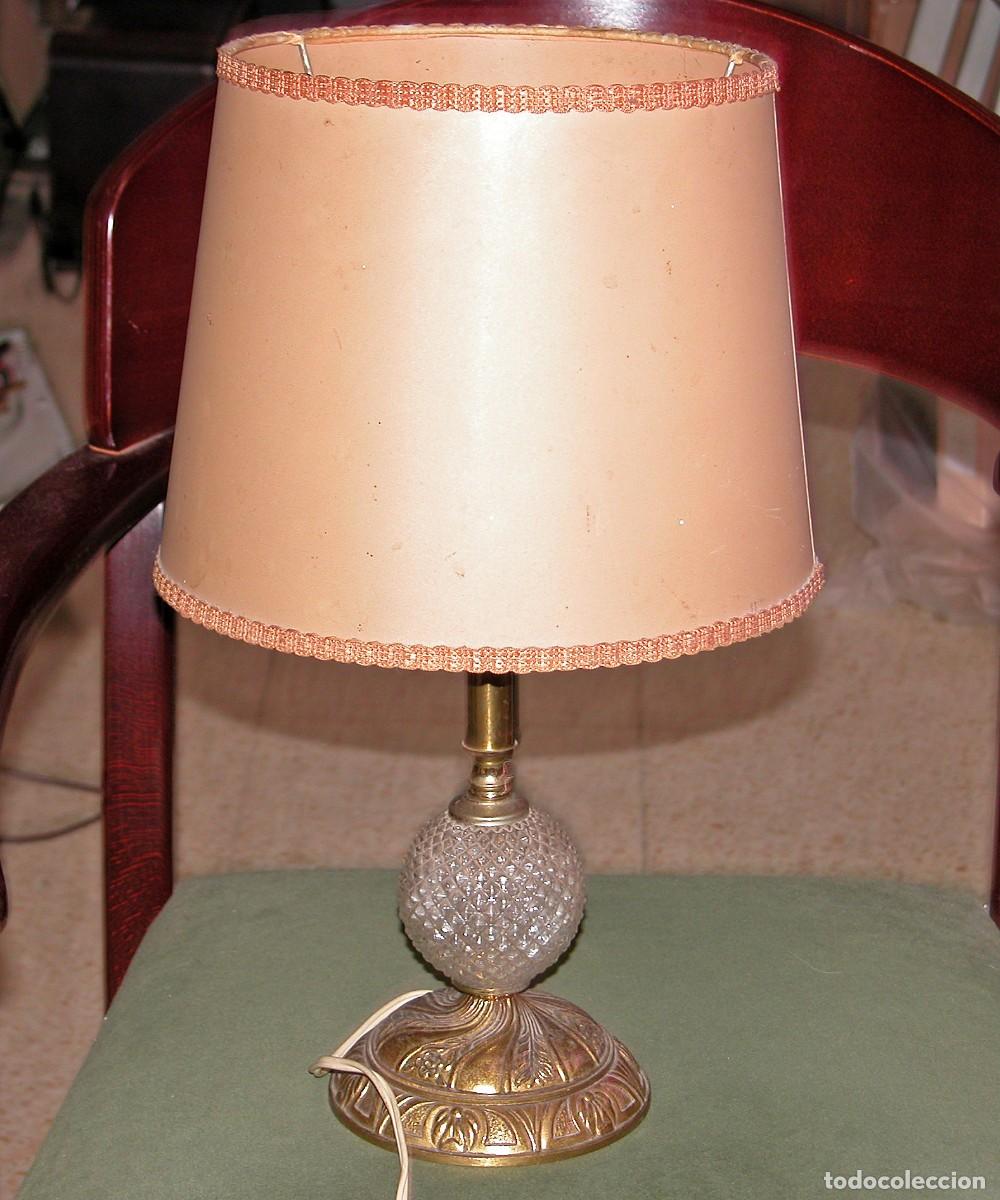 Vintage: LAMPARA DE CRISTAL Y METAL. - Foto 1