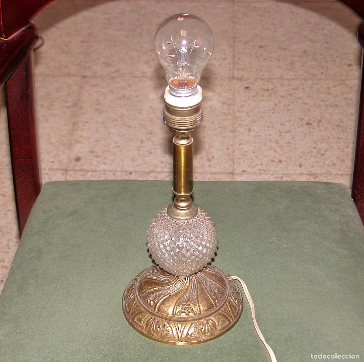 Vintage: LAMPARA DE CRISTAL Y METAL. - Foto 2