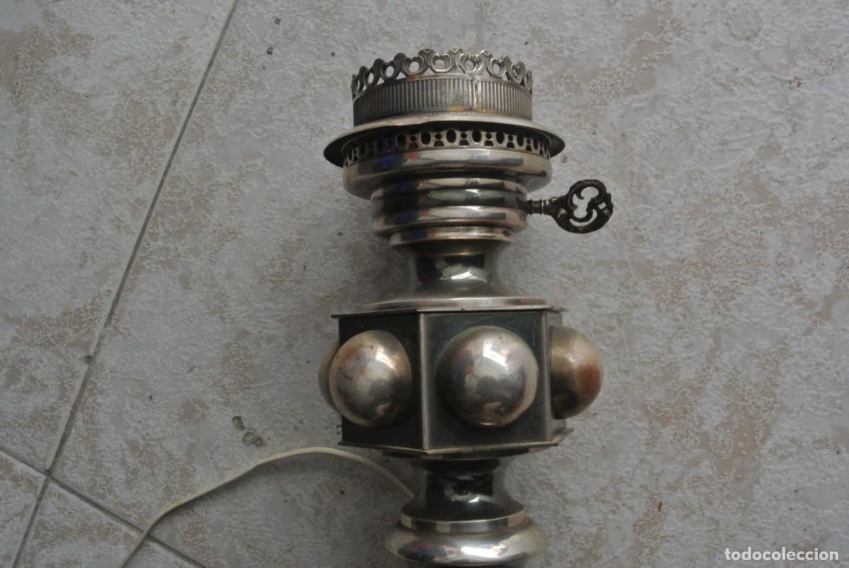 Vintage: LAMPARA DE MESA PLATEADA - Foto 3