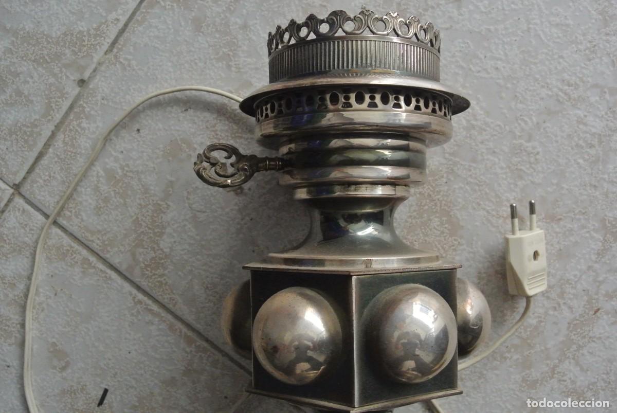 Vintage: LAMPARA DE MESA PLATEADA - Foto 9
