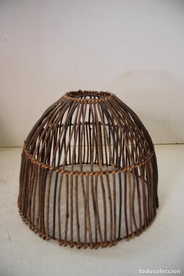Vintage: lampara de techo de rattan - Foto 1