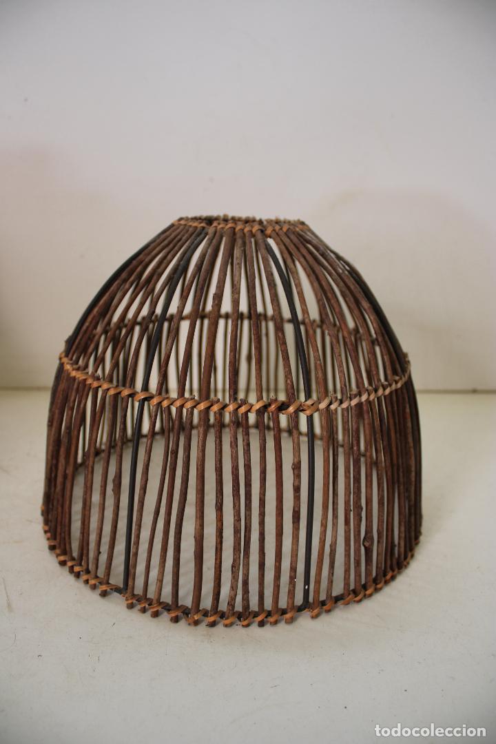 Vintage: lampara de techo de rattan - Foto 1