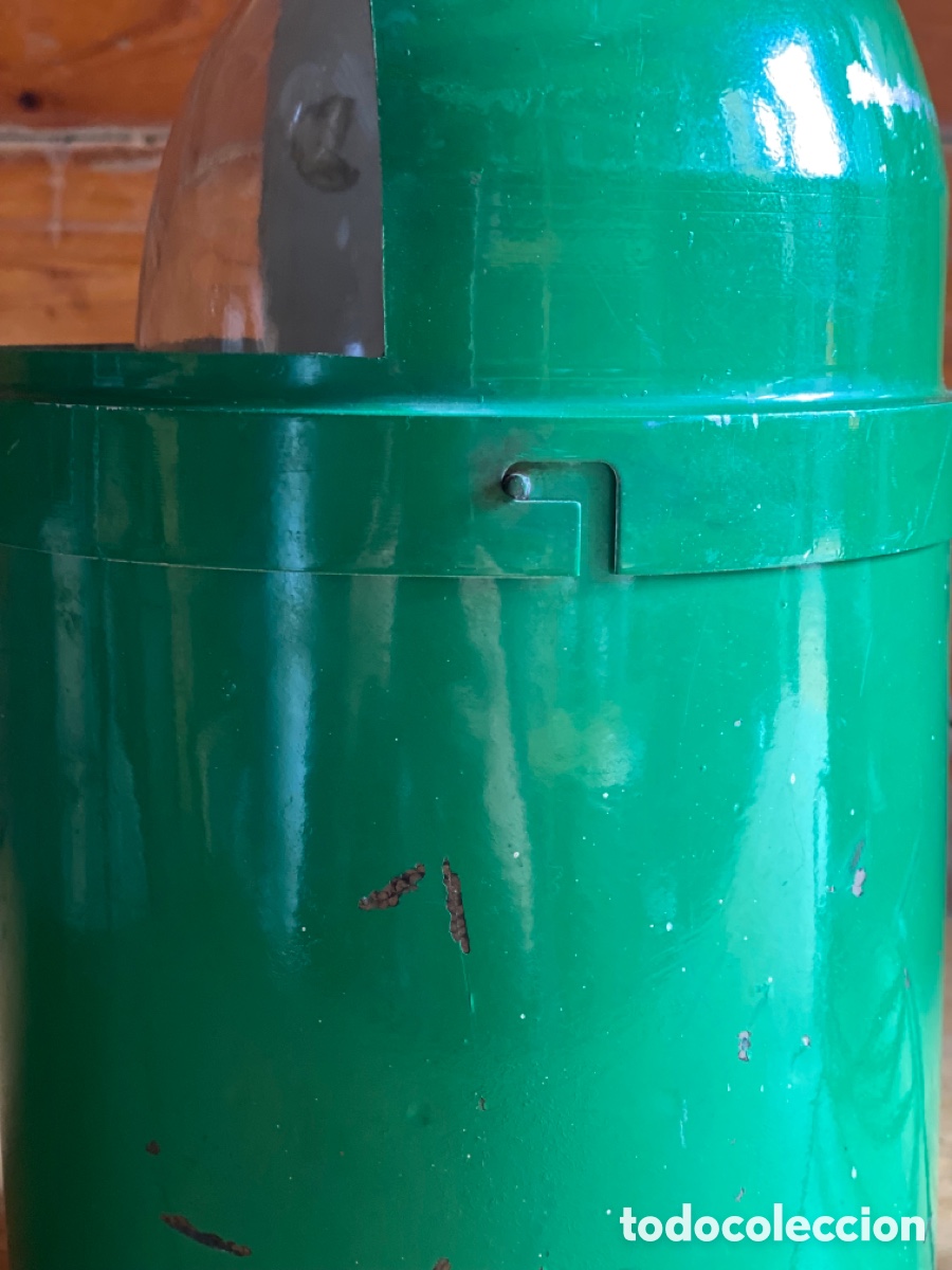 Vintage: L&aacute;mpara de mesa industrial lacada verde - Foto 6