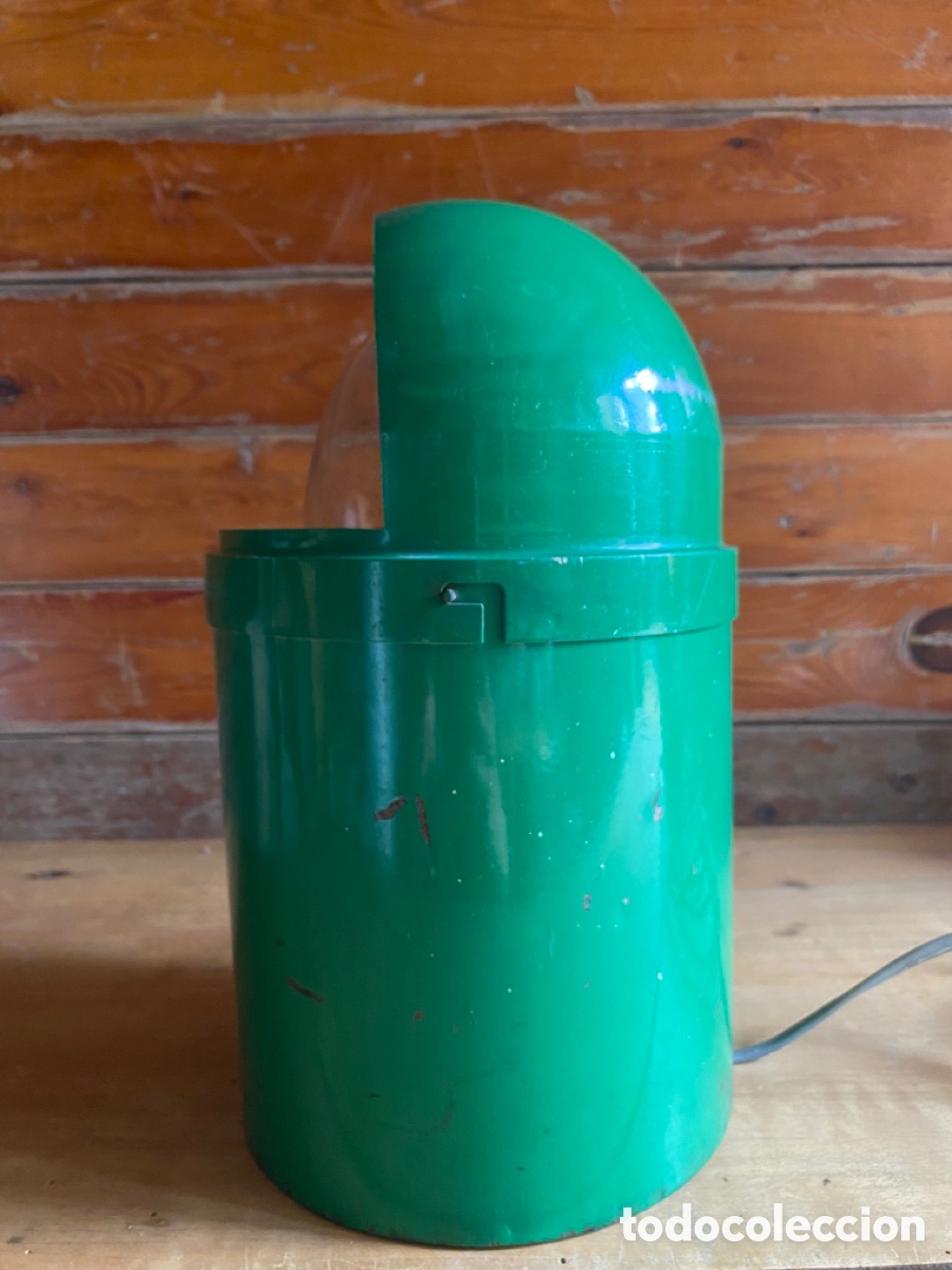 Vintage: L&aacute;mpara de mesa industrial lacada verde - Foto 10