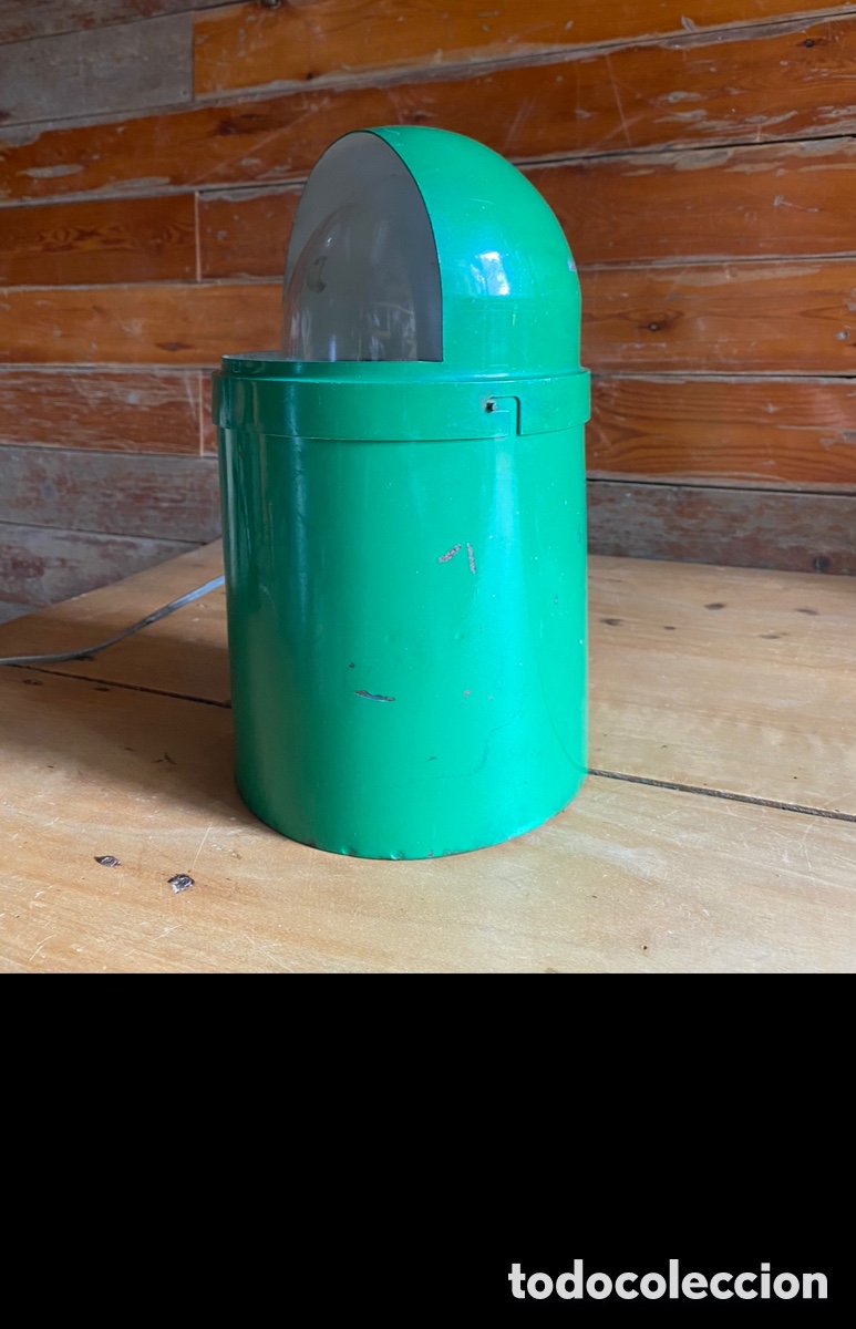 Vintage: L&aacute;mpara de mesa industrial lacada verde - Foto 2