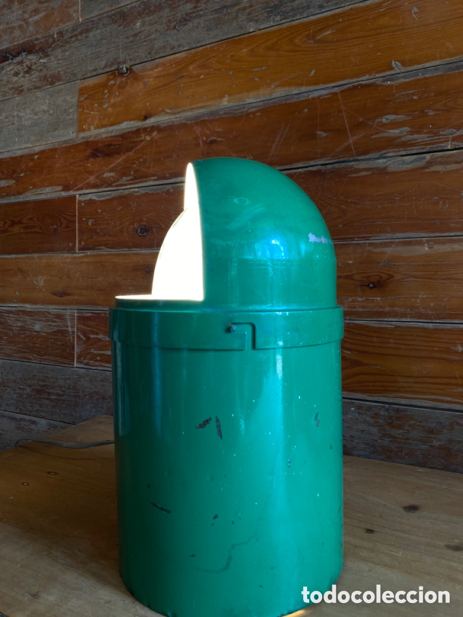 Vintage: L&aacute;mpara de mesa industrial lacada verde - Foto 14