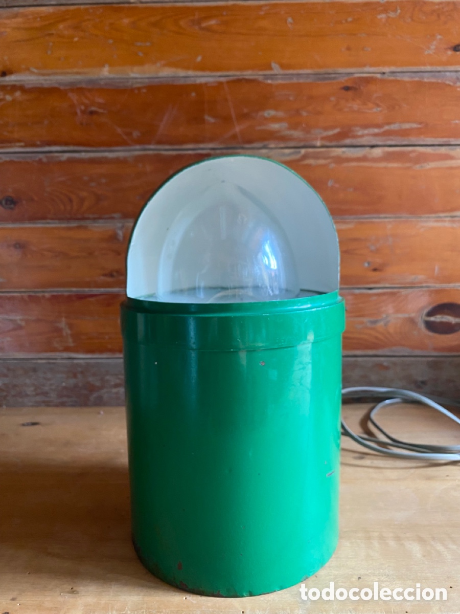 Vintage: L&aacute;mpara de mesa industrial lacada verde - Foto 16