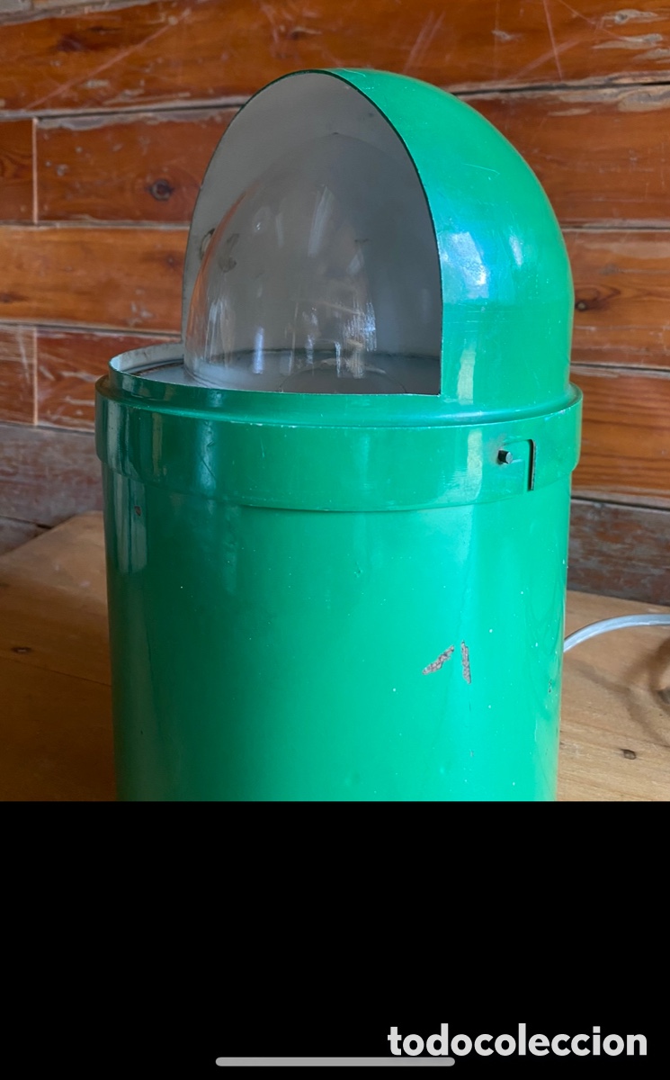 Vintage: L&aacute;mpara de mesa industrial lacada verde - Foto 1