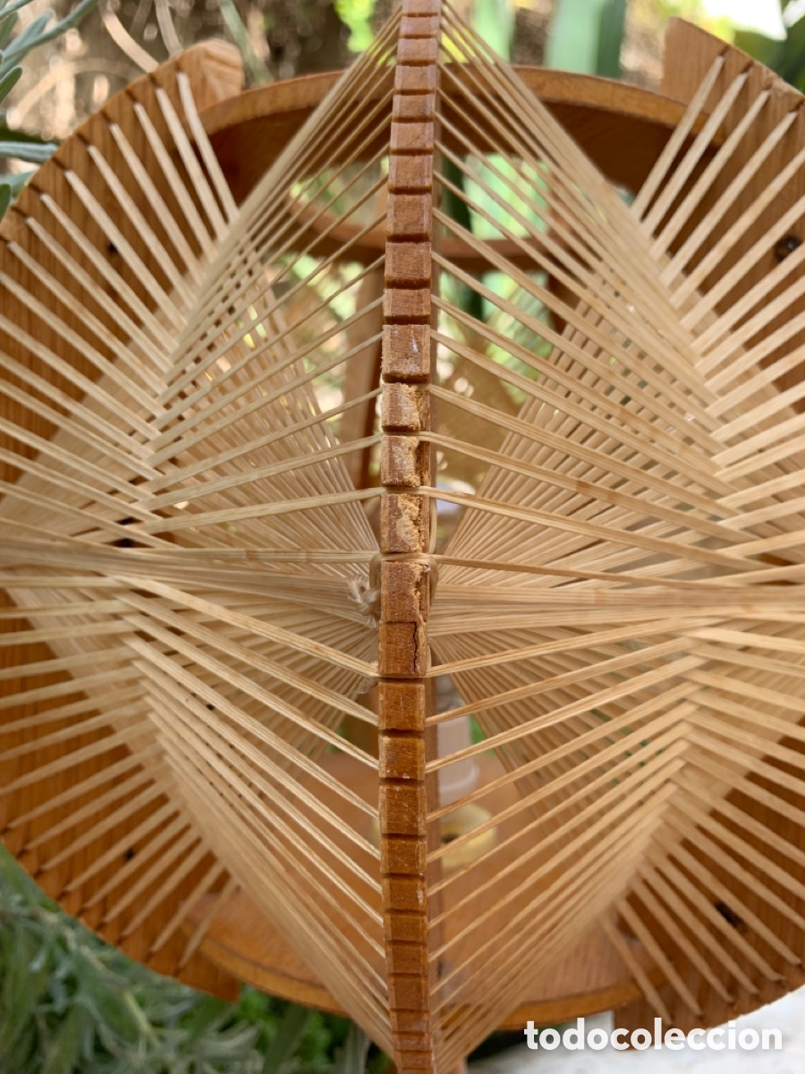 Vintage: L&Aacute;MPARA VINTAGE MADERA Y RAFIA - Foto 5