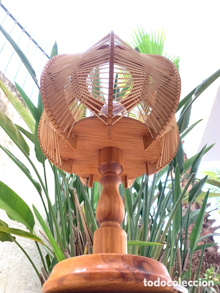 Vintage: L&Aacute;MPARA VINTAGE MADERA Y RAFIA - Foto 7