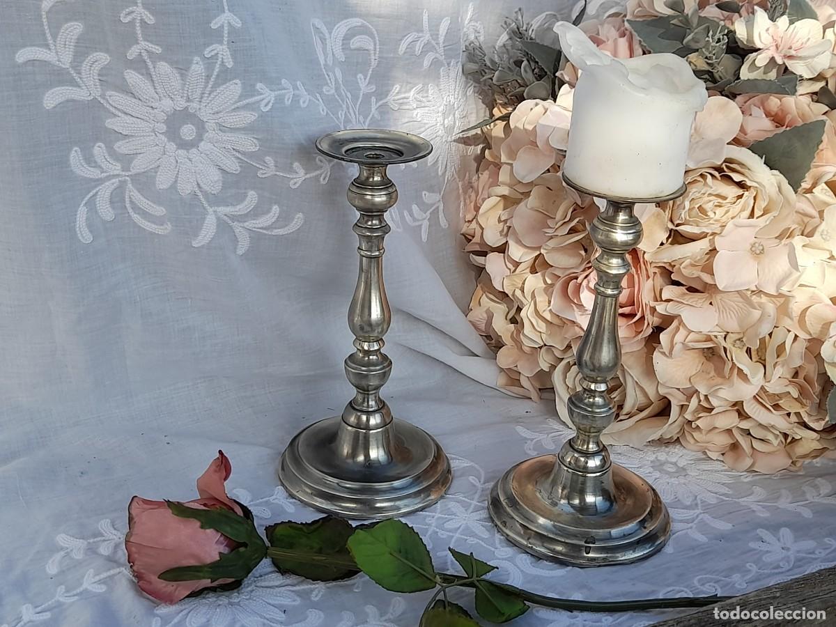 Vintage: 2 antiguos candeleros - Foto 3