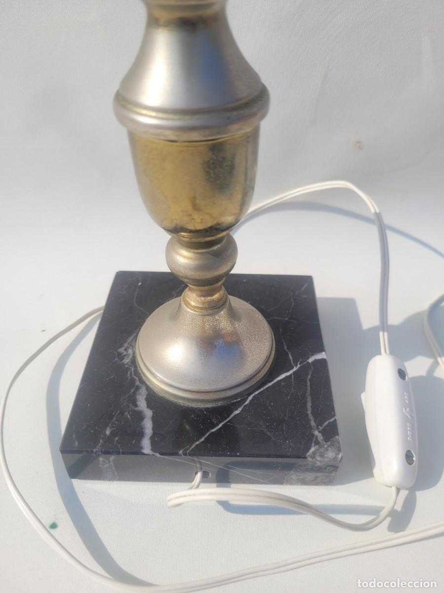 Vintage: L&aacute;mpara de mesa antigua con base de &oacute;nix negro - Foto 3