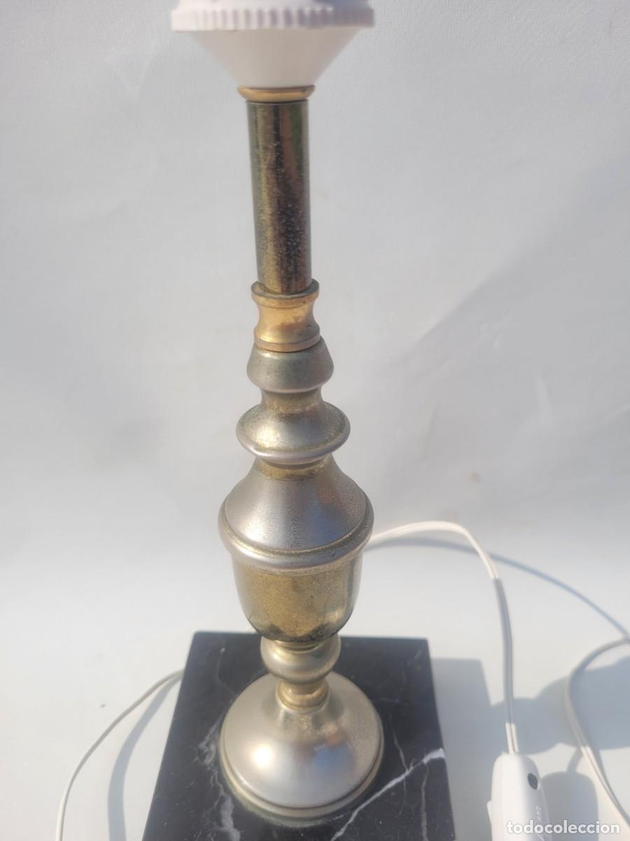 Vintage: L&aacute;mpara de mesa antigua con base de &oacute;nix negro - Foto 4