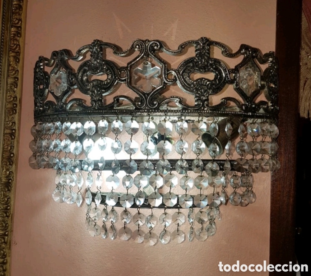 Vintage: Aplique de pared con cristales de Swarosky - Foto 3