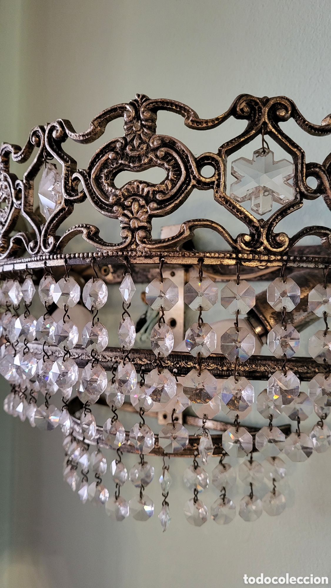 Vintage: Aplique de pared con cristales de Swarosky - Foto 2