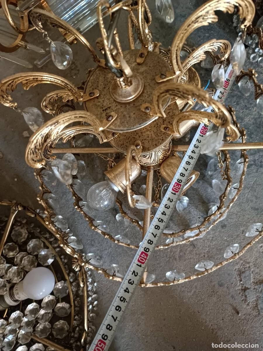 Vintage: L&aacute;mpara de ara&ntilde;a de techo de lat&oacute;n dorado - Foto 5