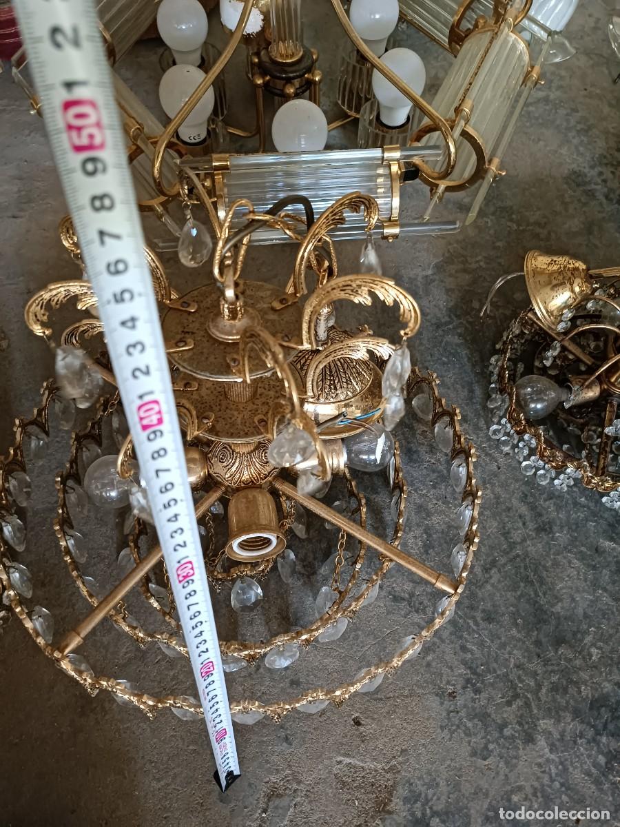 Vintage: L&aacute;mpara de ara&ntilde;a de techo de lat&oacute;n dorado - Foto 6