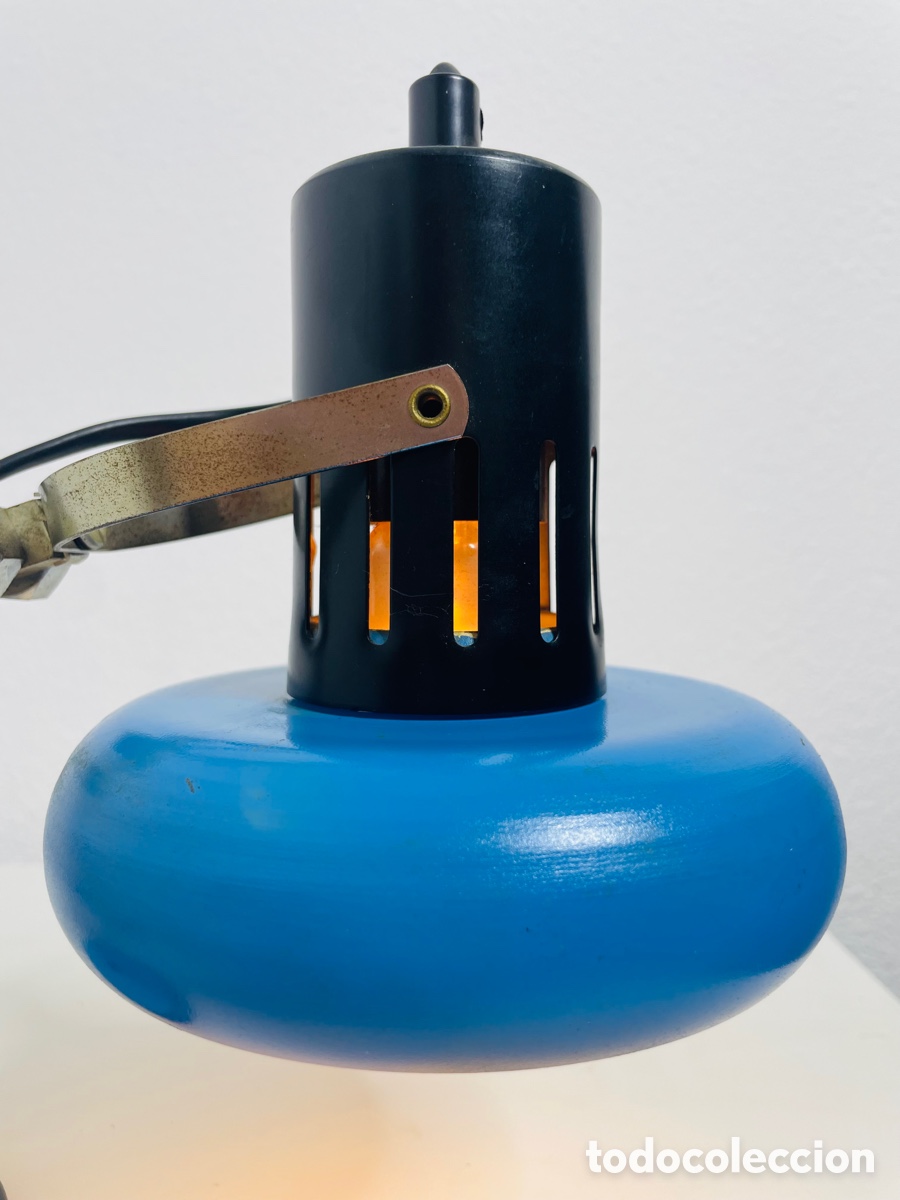 Vintage: Aluminor Blue Industrial Design Lamp - Foto 10