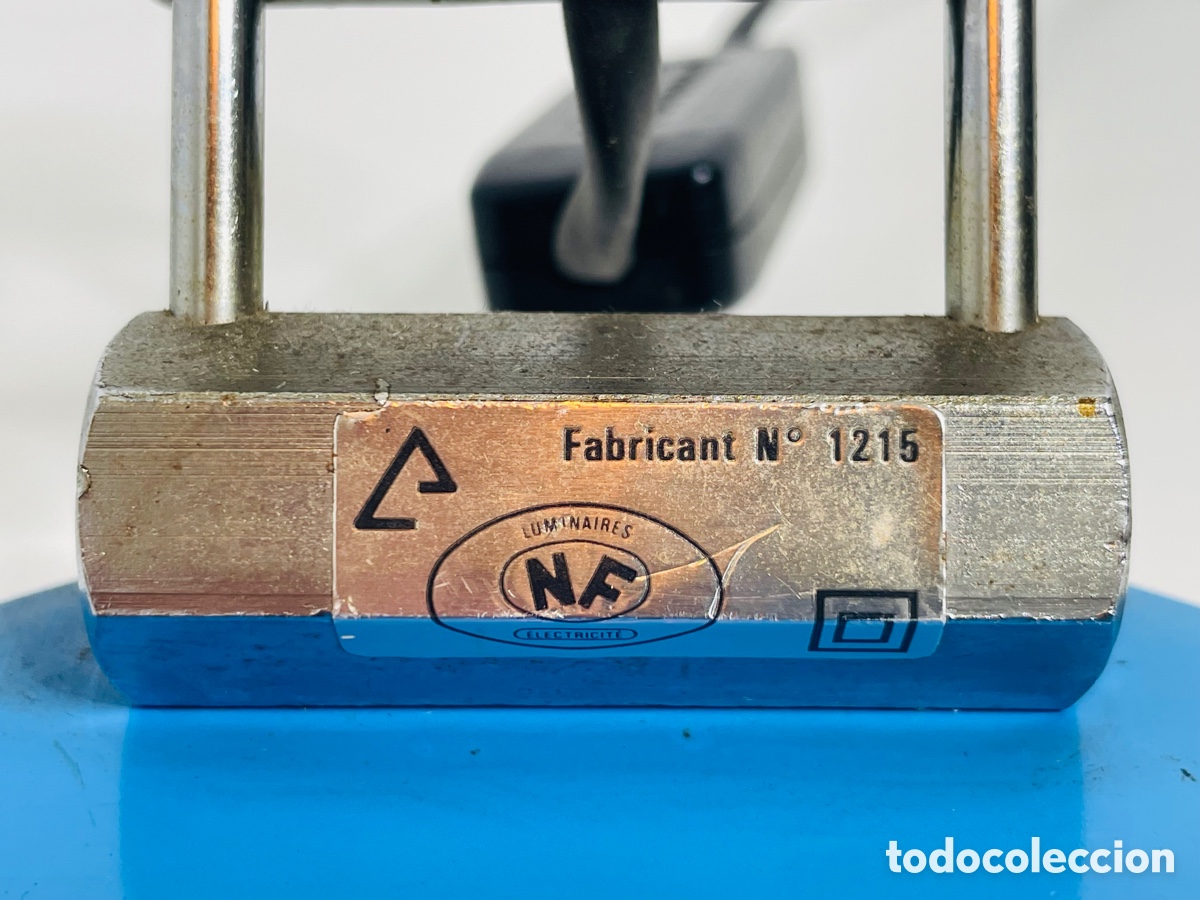 Vintage: Aluminor Blue Industrial Design Lamp - Foto 14