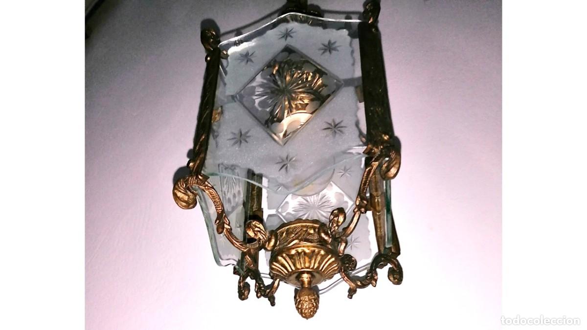 Vintage: FAROL CUATRO CRISTALES - Foto 2