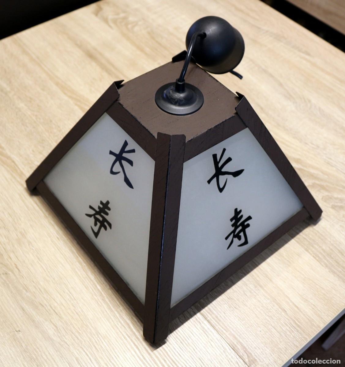 Vintage: L&aacute;mpara de techo con motivos japoneses - Foto 2