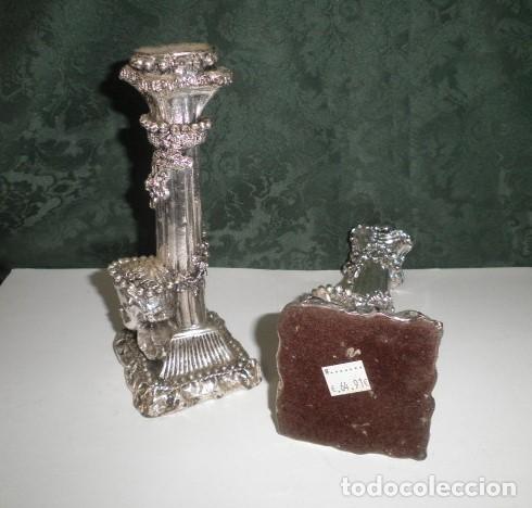 Vintage: CANDELABROS DE BRONCE CON BA&Ntilde;O DE PLATA - Foto 3