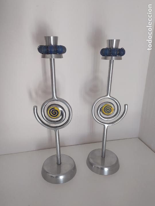 Vintage: Pareja de candelabros dise&ntilde;o - Foto 2