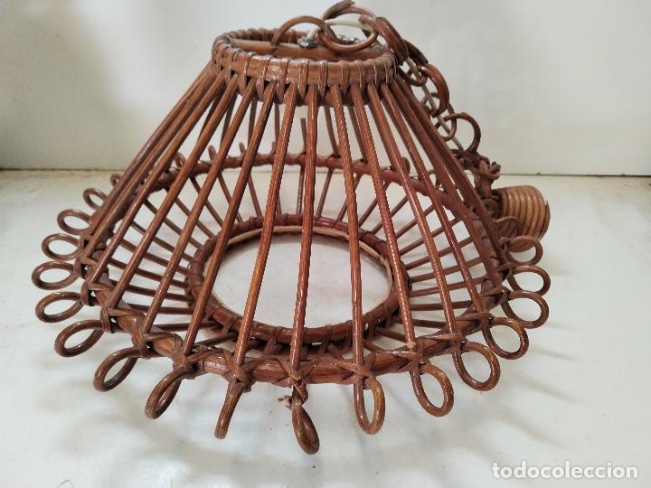 Vintage: lampara de techo de mimbre - Foto 3