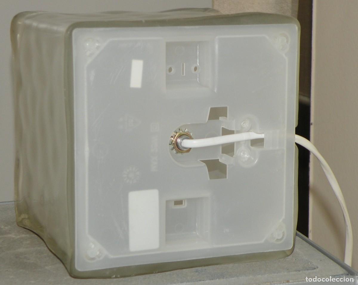 Vintage: LAMPARA DE AMBIENTE DE CRISTAL CON FORMA DE CUBO - Foto 3