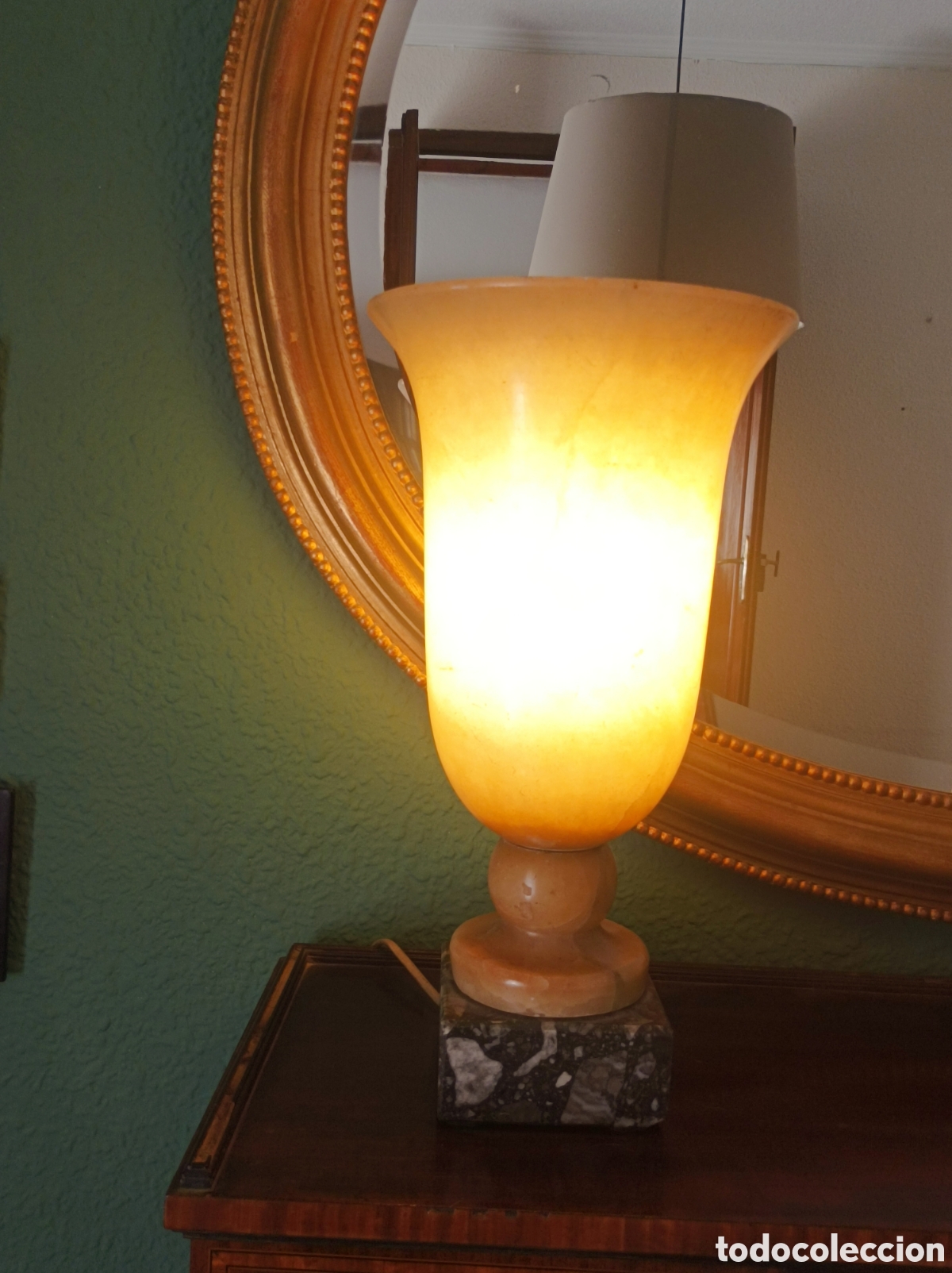 Vintage: Lampara de mesa en alabastro - Foto 1
