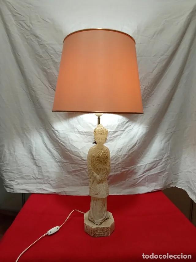 Vintage: l&aacute;mpara de mesa de alabastro - Foto 1