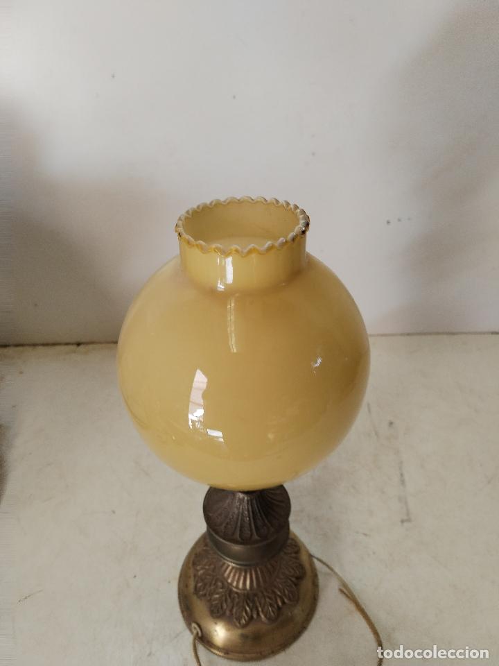 Vintage: LAMPARA DE MESA CON TULIPA AMARILLA - Foto 5