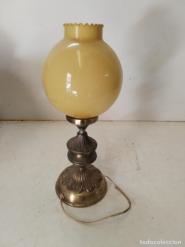Vintage: LAMPARA DE MESA CON TULIPA AMARILLA - Foto 1