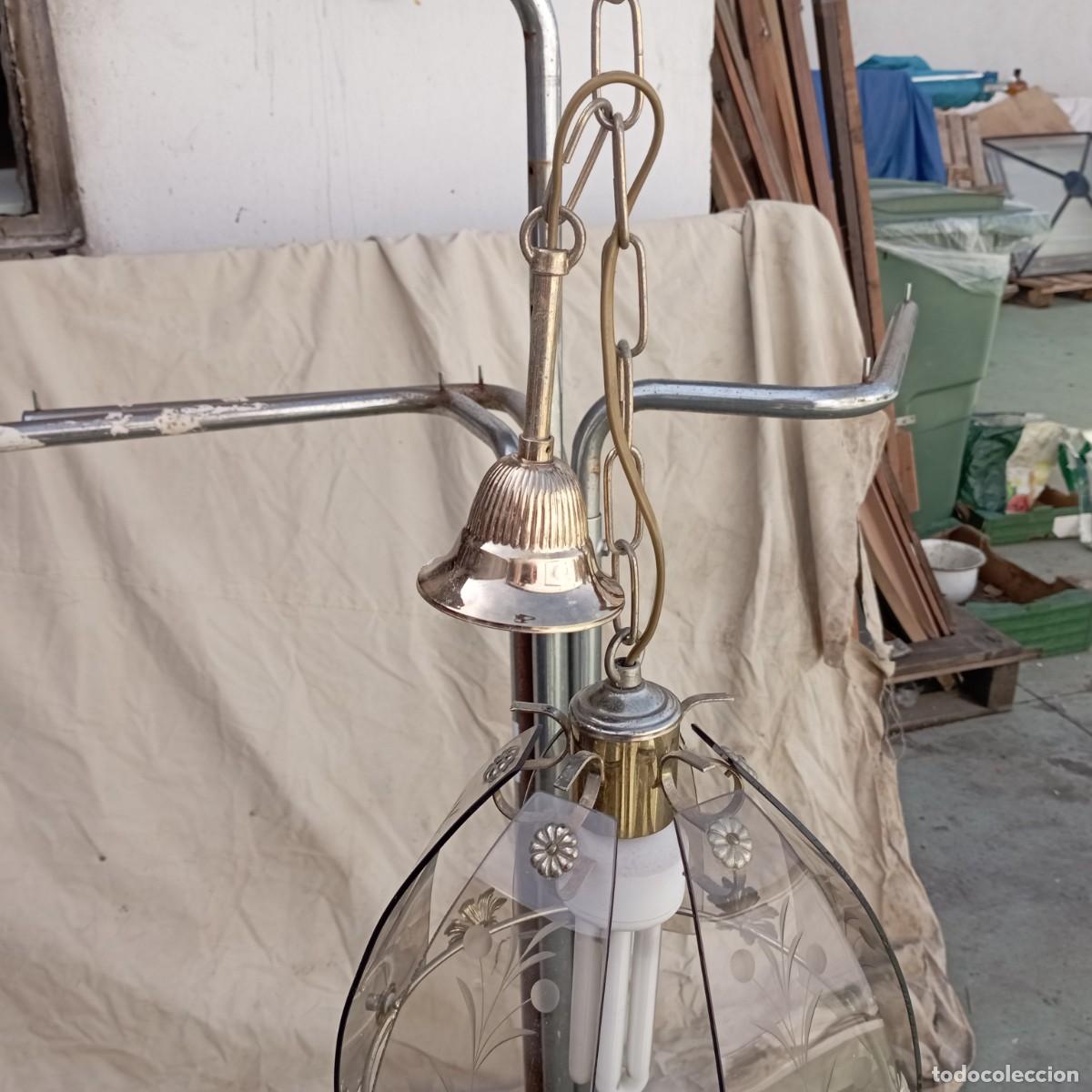 Vintage: lampara tulipa de cristal - Foto 3