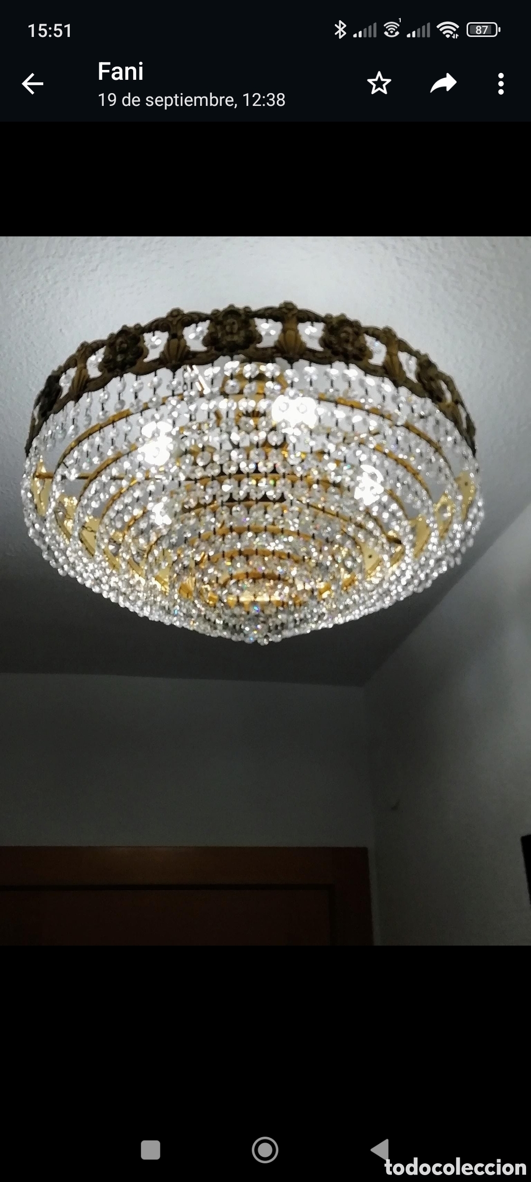 Vintage: LAMPARA PLAF&Oacute;N CRISTAL DE ROCA - Foto 6