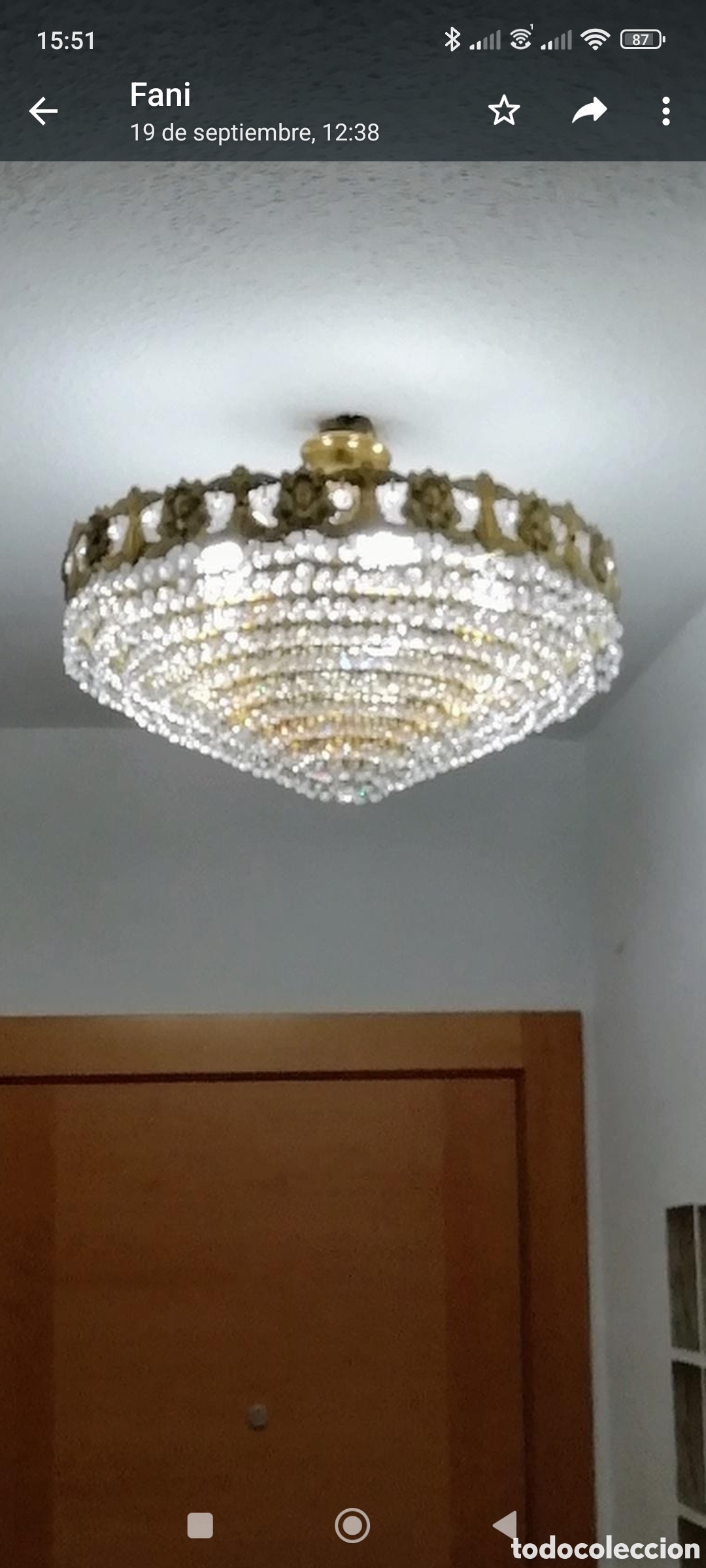 Vintage: LAMPARA PLAF&Oacute;N CRISTAL DE ROCA - Foto 5