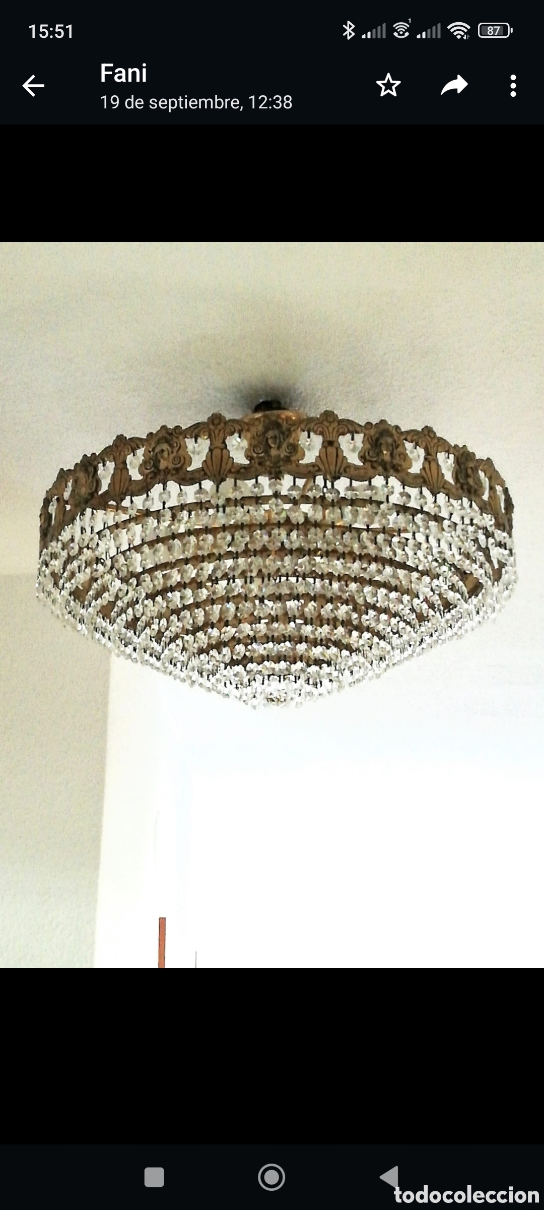 Vintage: LAMPARA PLAF&Oacute;N CRISTAL DE ROCA - Foto 4