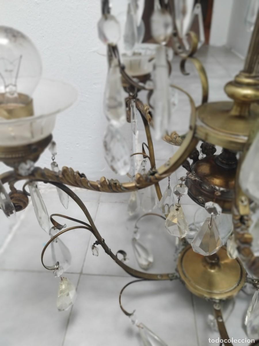 Vintage: L&aacute;mpara bronce y cristal de roca - Foto 4