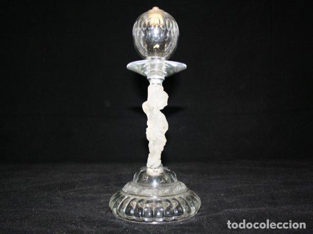 Vintage: Lampe &agrave; huile en cristal moul&eacute; 1900 - Foto 3