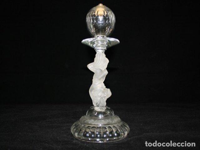 Vintage: Lampe &agrave; huile en cristal moul&eacute; 1900 - Foto 4