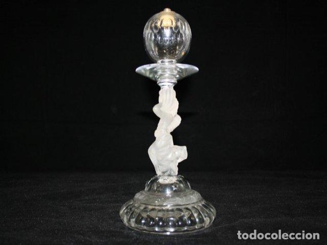 Vintage: Lampe &agrave; huile en cristal moul&eacute; 1900 - Foto 5