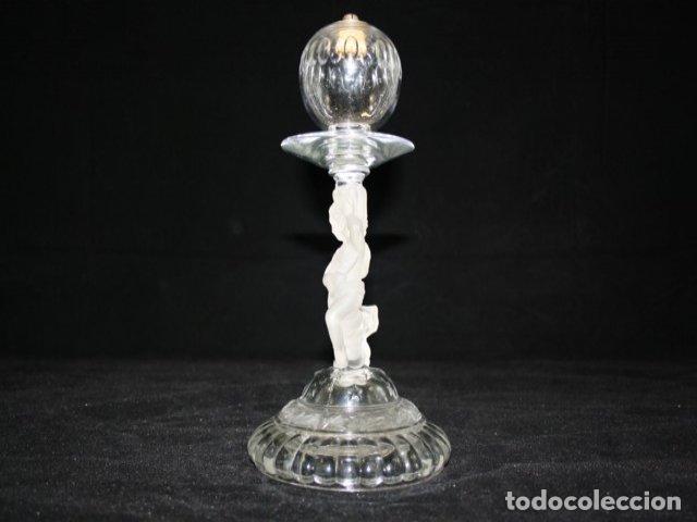 Vintage: Lampe &agrave; huile en cristal moul&eacute; 1900 - Foto 6