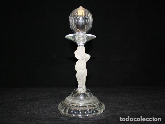 Vintage: Lampe &agrave; huile en cristal moul&eacute; 1900 - Foto 7