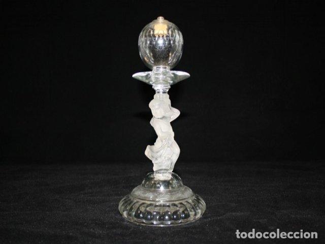Vintage: Lampe &agrave; huile en cristal moul&eacute; 1900 - Foto 1